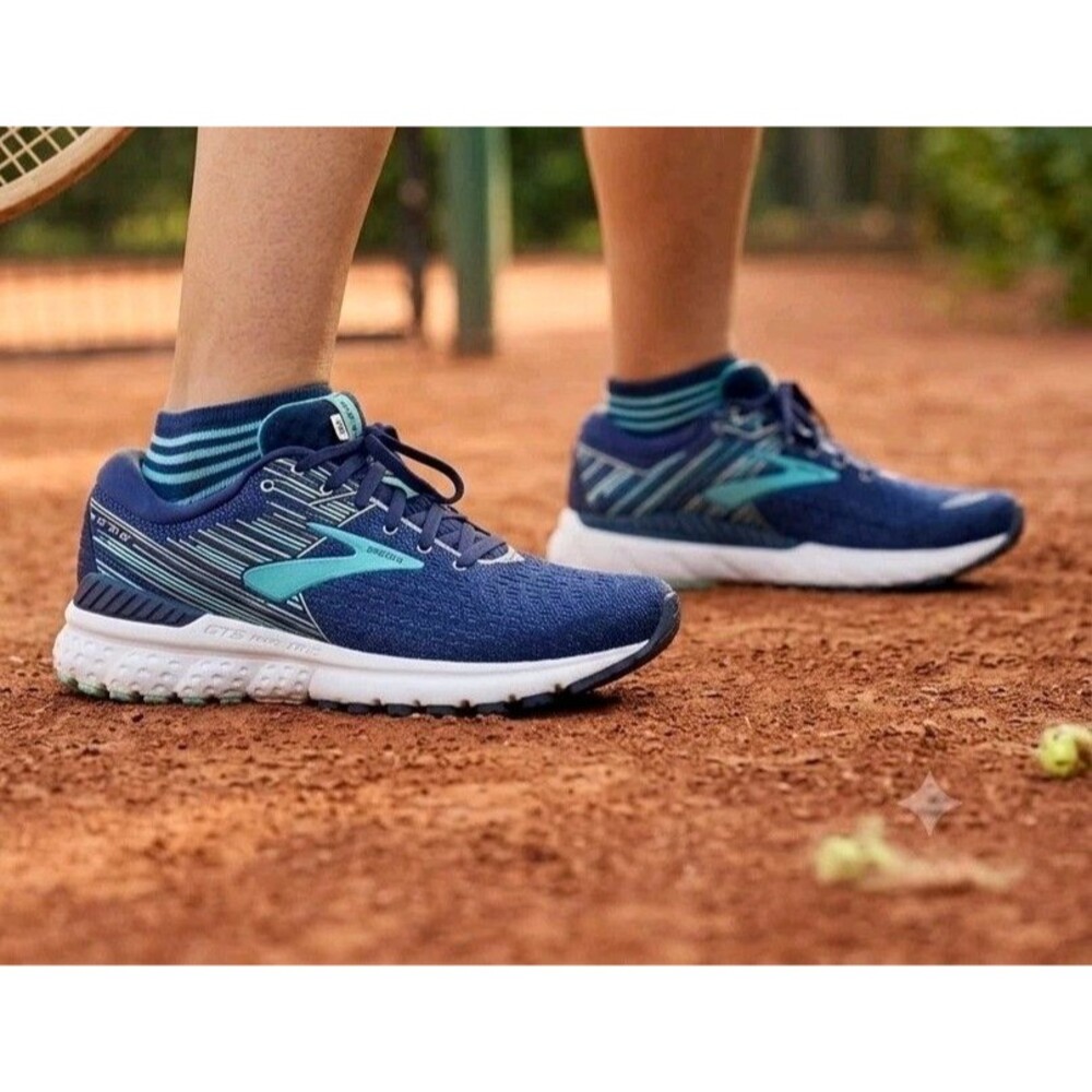Brooks Adrenaline GTS 19 Women's Running Gym Shoes Size 11.5 B Medium Navy Teal
